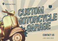 Retro Motor Repair Postcard Design