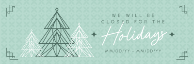 Ornamental Holiday Closing Twitter header (cover) Image Preview
