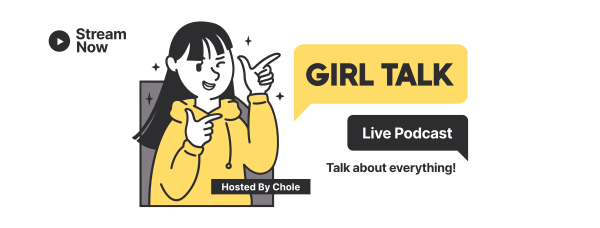 Girl Talk Podcast Facebook Cover Design Image Preview