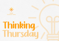 Minimalist Light Bulb Thinking Thursday Postcard Design