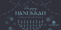 Festive Hanukkah Lights Twitter Post Design