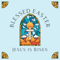 Easter Stained Glass Linkedin Post Design