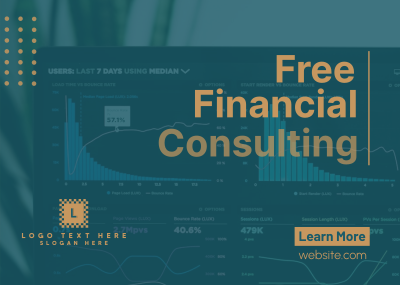 Simple Financial Consulting Postcard Image Preview