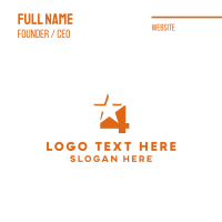 Orange Star Number 4 Business Card Design