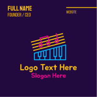 Neon Music Lounge Business Card Design