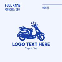 Blue Delivery Scooter Business Card Design