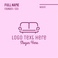 Purple Sofa Furniture Business Card Design