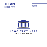 Blue Greek Temple Business Card Design