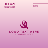 Pink Flower Bud Business Card Design