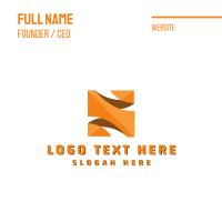 Orange & Abstract  Business Card Design
