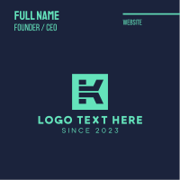 Digital Square Letter K Business Card Design
