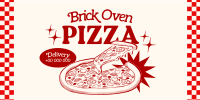 Retro Brick Oven Pizza Twitter post Image Preview