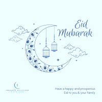 Magical Moon Eid Mubarak Linkedin Post Image Preview