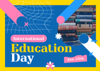 Happy Education Day  Postcard Design