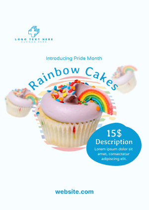 Pride Rainbow Cupcake Flyer Image Preview