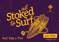 Stoked to Surf Postcard Design