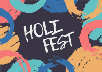 Holi Chalk Postcard Design