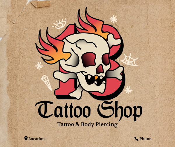 Traditional Skull Tattoo Facebook Post Design Image Preview