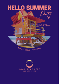 Beach House Party Flyer Design