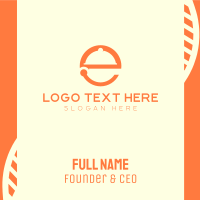 Orange Cloche Letter E Business Card Design