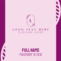 Cursive Pink Letter E Business Card Design