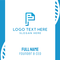 Page Document Letter P Business Card Design