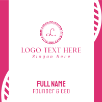 Pink W Stamp Business Card Design