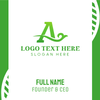 Green Eco Letter A Business Card Design