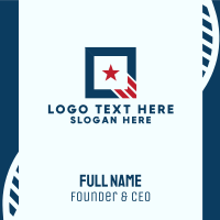 Stars And Stripes Square Business Card Design