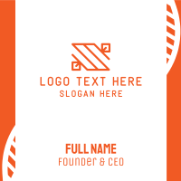 Orange Minimal Letter S Business Card Design