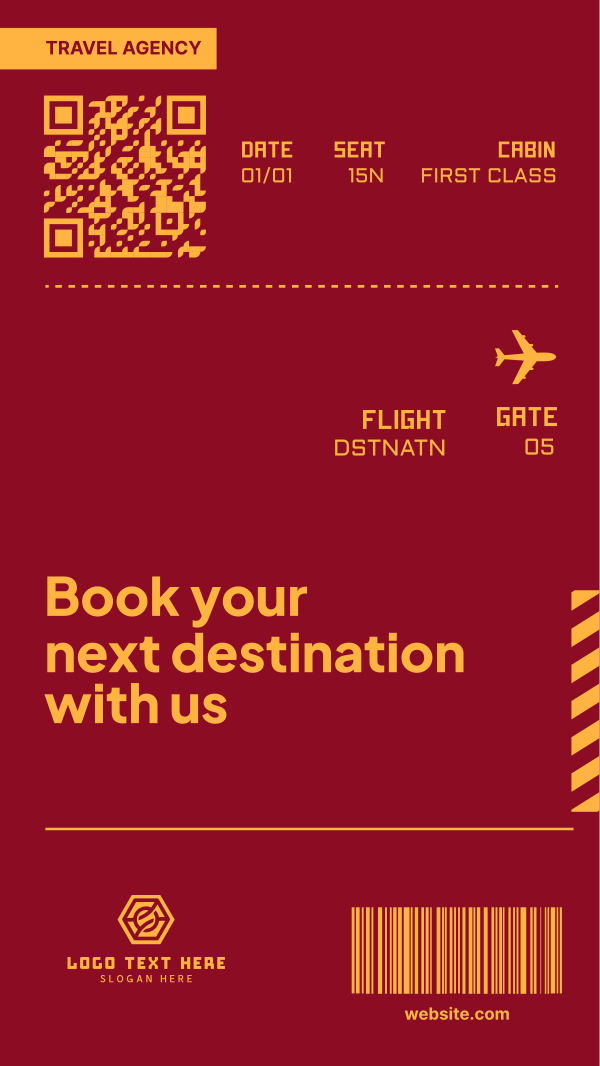 Plane Ticket Facebook Story Design Image Preview