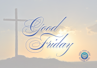 Good Friday Crucifix Greeting Postcard Design