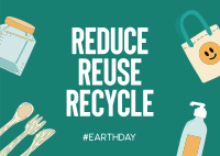 Reduce Reuse Recycle Postcard Design