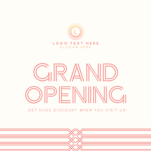 Minimalist Art Deco Grand Opening Instagram post Image Preview