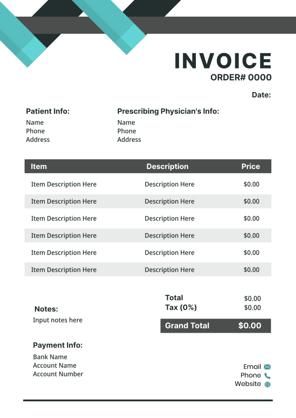 Medical Ribbons Invoice Design Image Preview