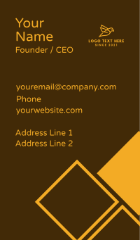 Golden Canary Outline Business Card Design