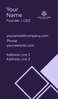 Purple Business Letter E Business Card Design