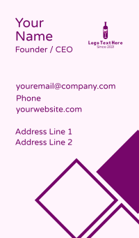 Purple Liquor Bottle Glass Business Card Design