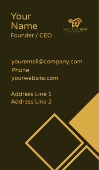 Gold Ink Letter W Business Card Design
