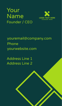 Green Tech Letter X Business Card Design