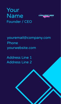 Party Neon Wordmark Business Card Design