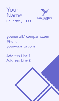 Purple Geometric Bird Business Card Design