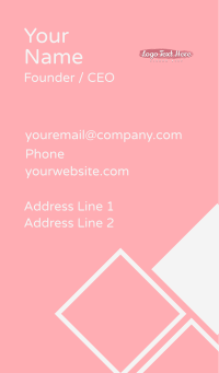 Pink Smudge Wordmark Business Card Design