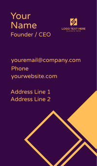 Modern Orange Diamond Business Card Design