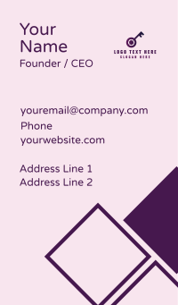 Purple Camera Key  Business Card Design