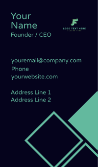 Futuristic Letter F Business Card Design