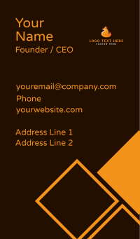 Abstract Orange Fox Business Card Design