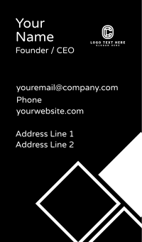 Blue Letter C Badge Business Card Design