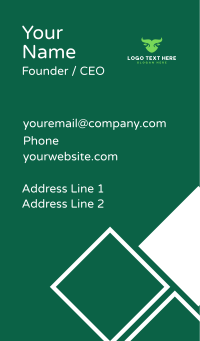 Green Bull Horns Business Card Design