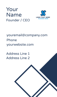 Blue Liquid Letter H Business Card Design